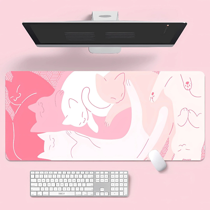 Kawaii rosa gato grande mouse  - Gaming Accessories Very avaliação e preço