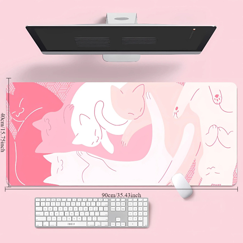 Kawaii rosa gato grande mouse  - Gaming Accessories Very avaliação e preço