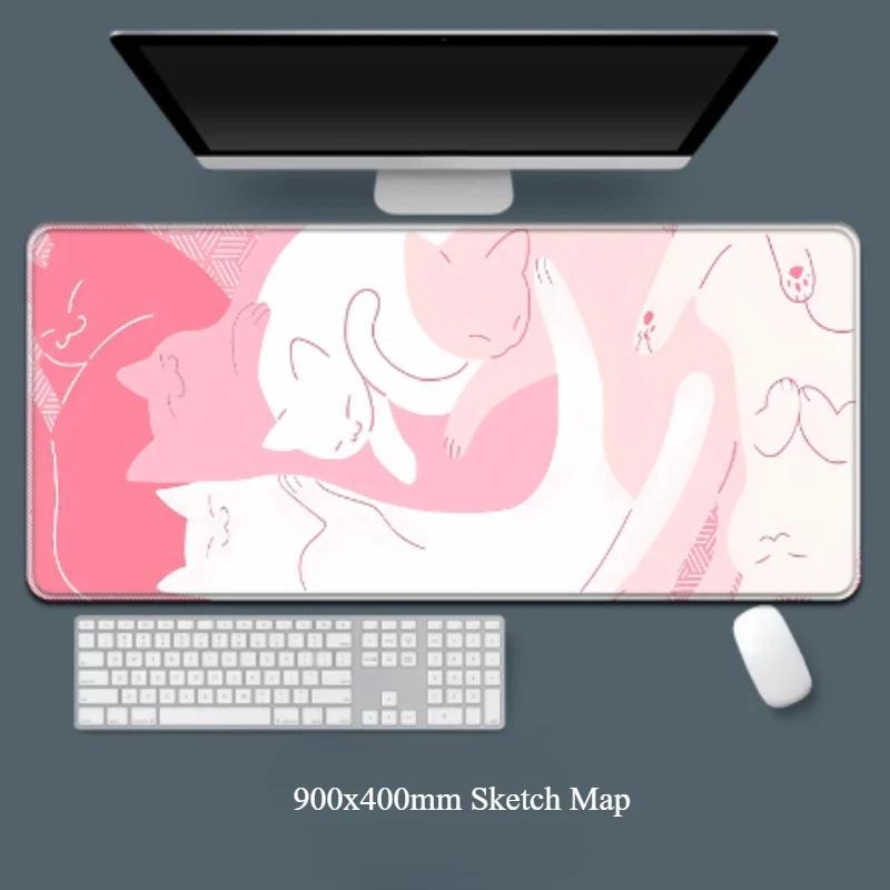 Kawaii rosa gato grande mouse  - Gaming Accessories Very avaliação e preço