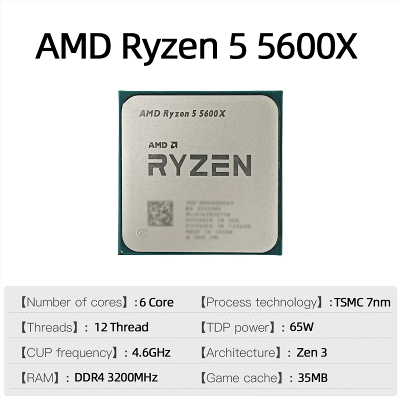Processador AMD Ryzen 5 5600X, - Amd Cpu Ryzen 5 avaliação e preço