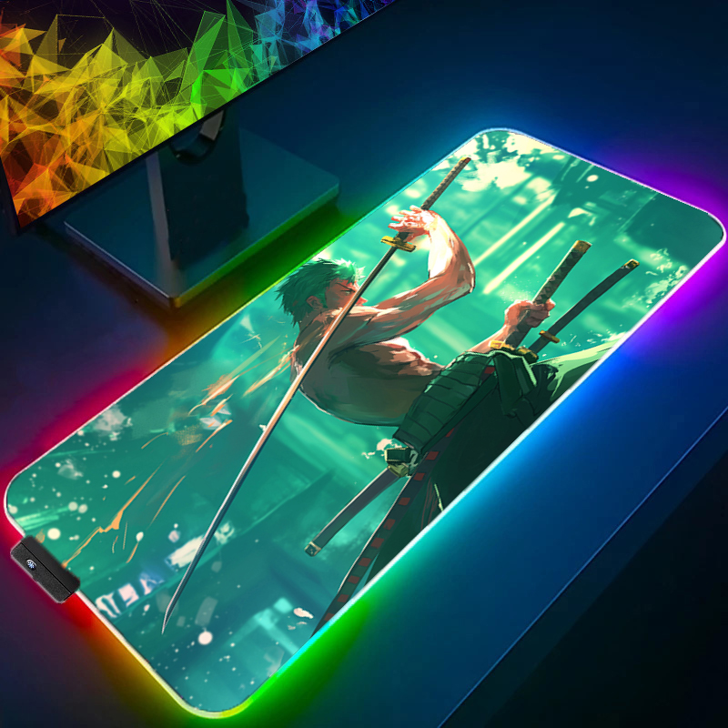 Uma peça zoro mouse pad rgb ac - Gaming Zone Accessories avaliação e preço