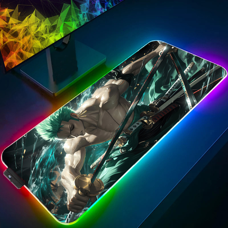 Uma peça zoro mouse pad rgb ac - Gaming Zone Accessories avaliação e preço